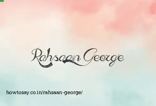 Rahsaan George