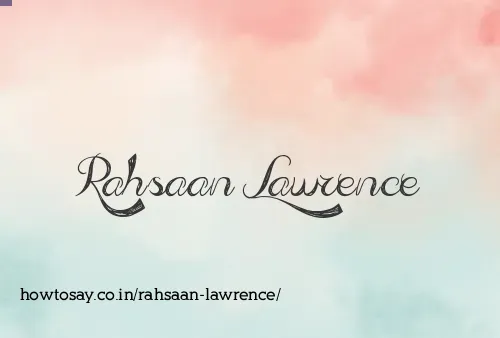 Rahsaan Lawrence