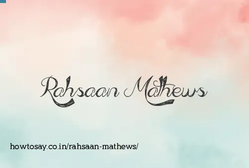 Rahsaan Mathews