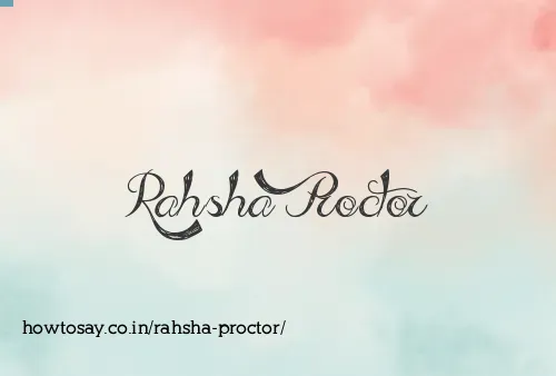 Rahsha Proctor