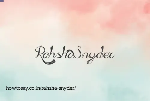 Rahsha Snyder
