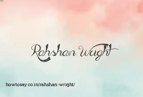 Rahshan Wright