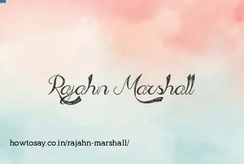 Rajahn Marshall