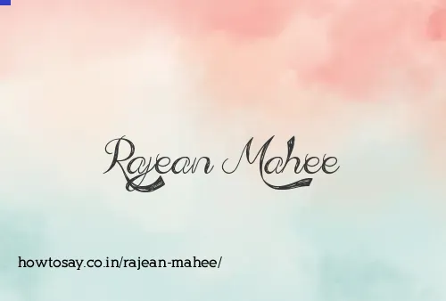 Rajean Mahee
