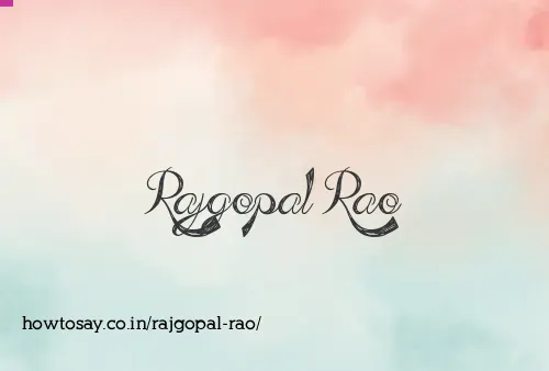 Rajgopal Rao