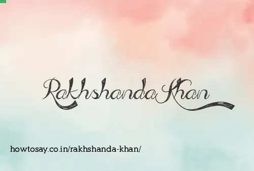 Rakhshanda Khan