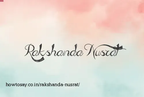 Rakshanda Nusrat