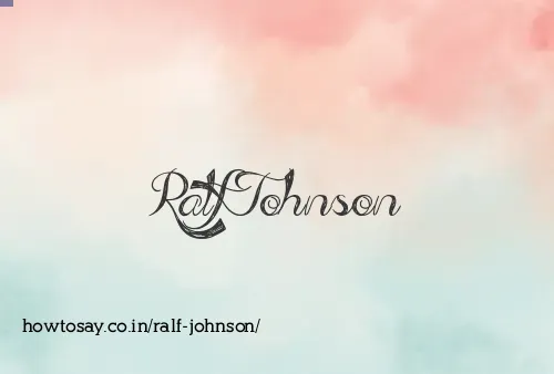 Ralf Johnson