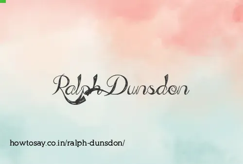 Ralph Dunsdon
