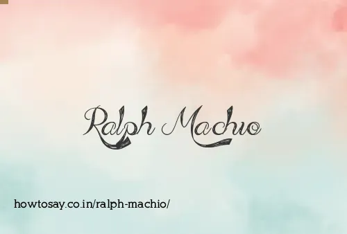 Ralph Machio