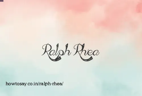 Ralph Rhea