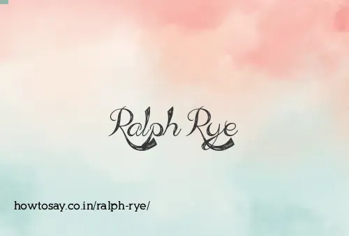Ralph Rye