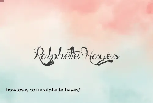 Ralphette Hayes