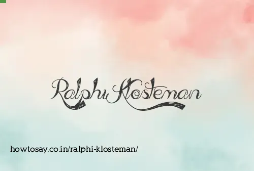 Ralphi Klosteman
