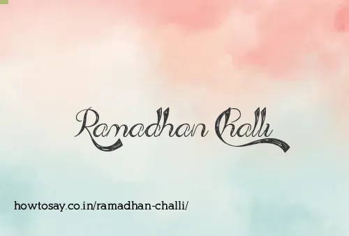 Ramadhan Challi
