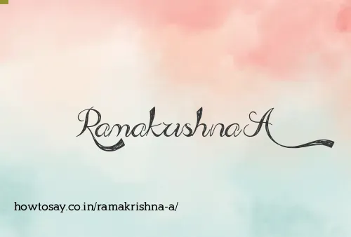 Ramakrishna A