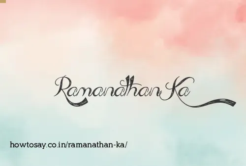 Ramanathan Ka