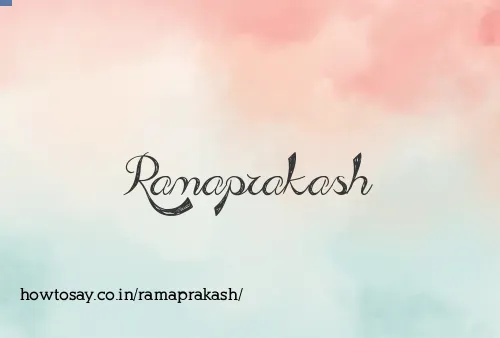 Ramaprakash