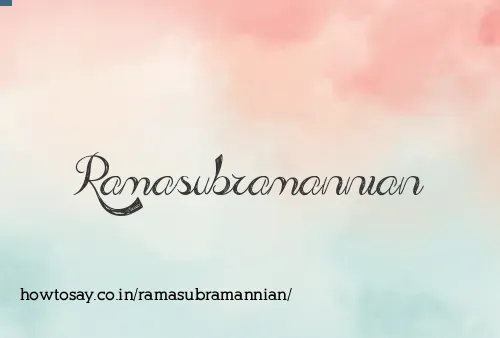 Ramasubramannian