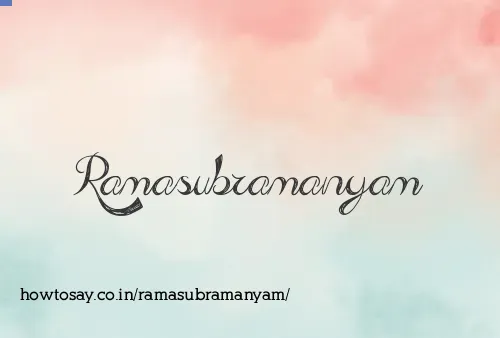 Ramasubramanyam