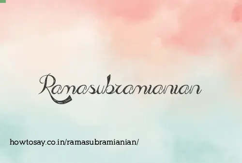 Ramasubramianian