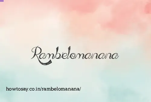 Rambelomanana