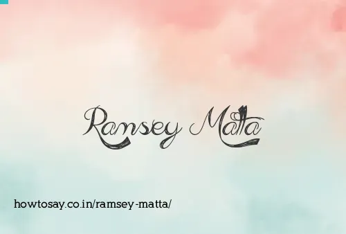 Ramsey Matta