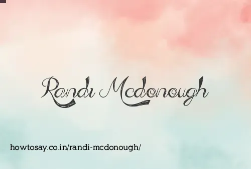 Randi Mcdonough