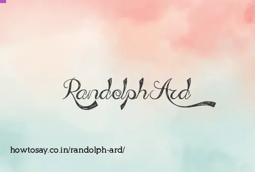 Randolph Ard