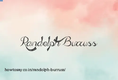 Randolph Burruss