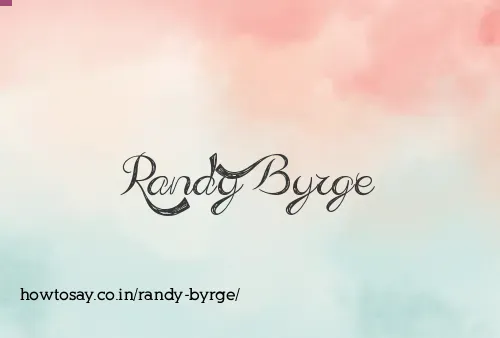 Randy Byrge