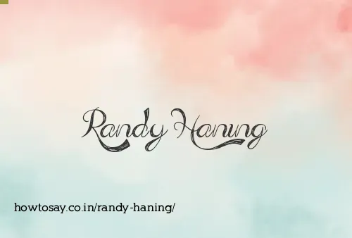 Randy Haning