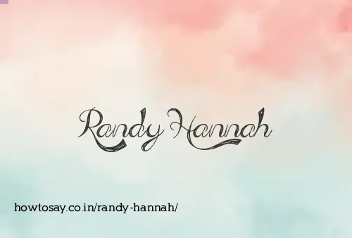 Randy Hannah