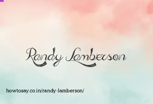 Randy Lamberson