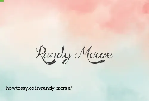 Randy Mcrae
