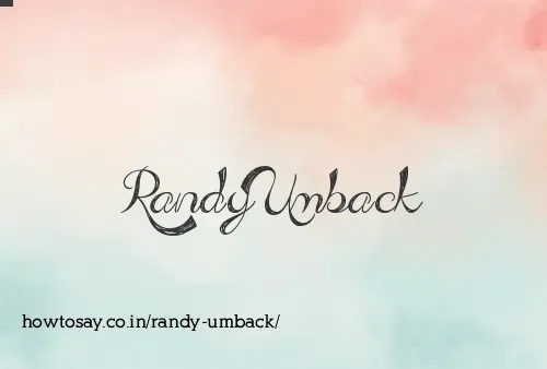 Randy Umback