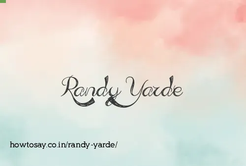 Randy Yarde