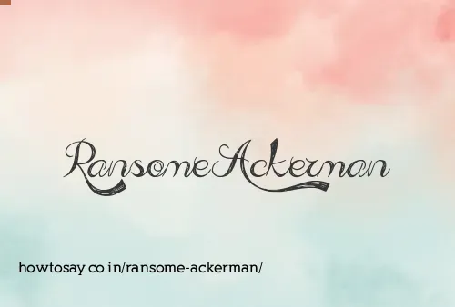 Ransome Ackerman