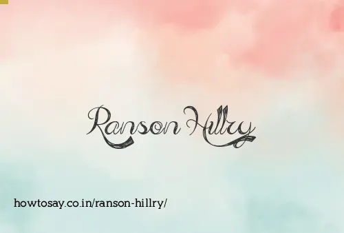 Ranson Hillry