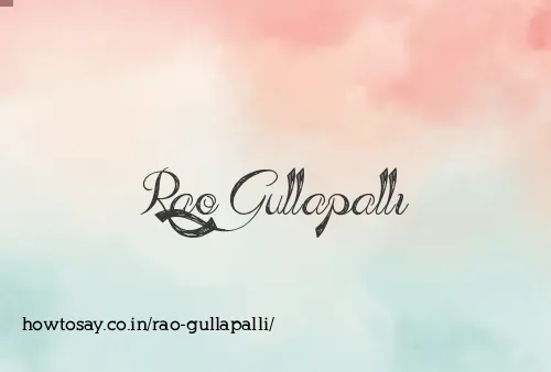 Rao Gullapalli