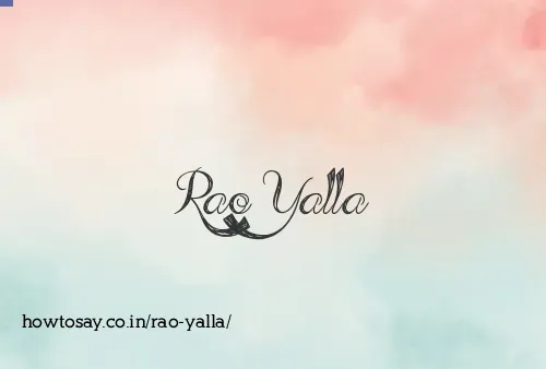 Rao Yalla