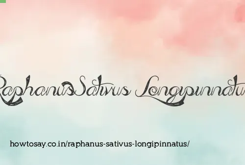 Raphanus Sativus Longipinnatus
