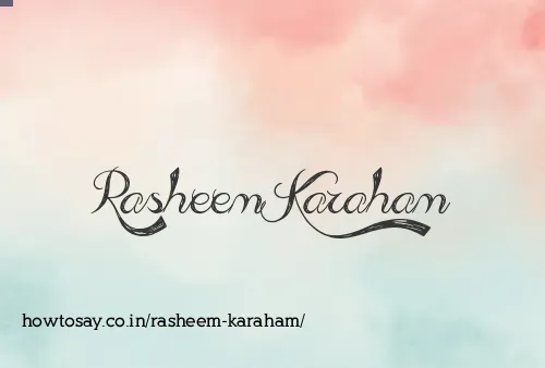 Rasheem Karaham