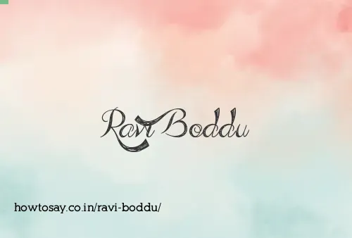 Ravi Boddu