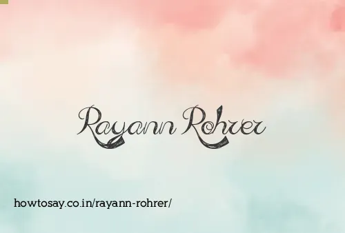 Rayann Rohrer
