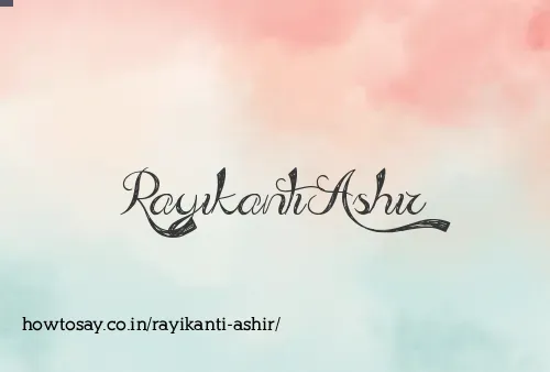 Rayikanti Ashir