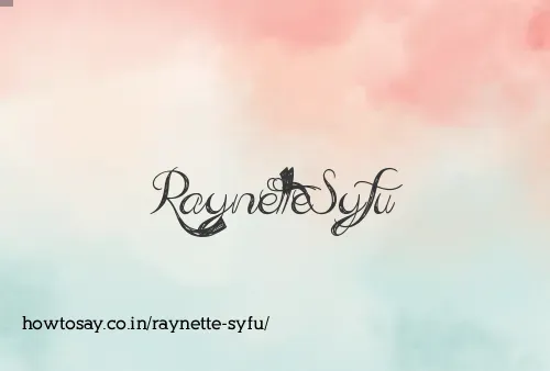 Raynette Syfu