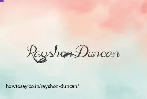 Rayshon Duncan