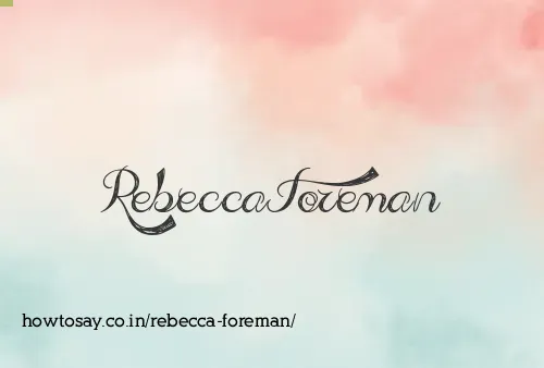 Rebecca Foreman
