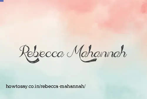 Rebecca Mahannah